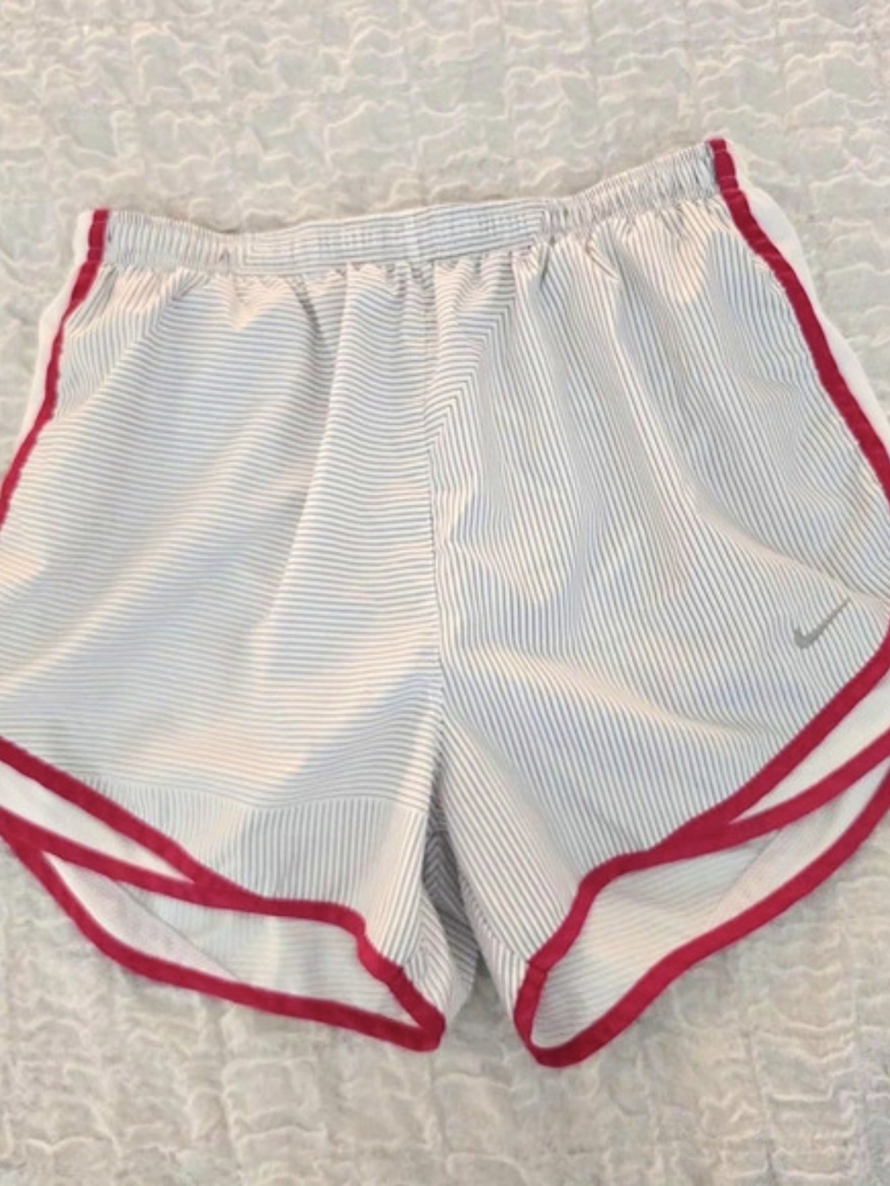 Nike Dri-FIT Tempo Running Shorts White & Pink Medium